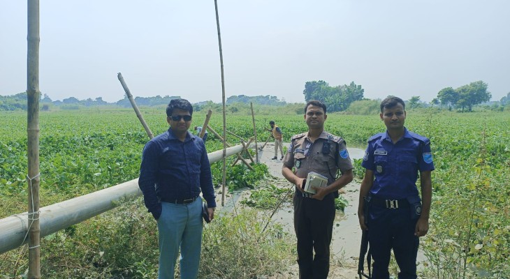 সিরাজদিখানে অবৈধ বালু ভরাটের পাইপ বিনষ্ট ও  কার্যক্রম বন্ধ করে দিল প্রশাসন